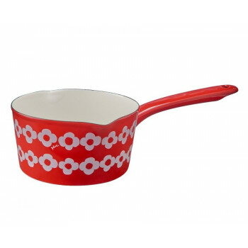 豊琺瑯 Plune.(プルーン) ホーロー両口ミルクパン 15cm RD・レッド OHANA YJM-203