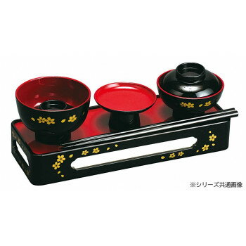 略式仏膳 6.5寸 黒(内朱) 蒔絵 桜 430865045x011 略式仏膳 6.5寸 黒(内朱) 蒔絵 桜 430865045x011