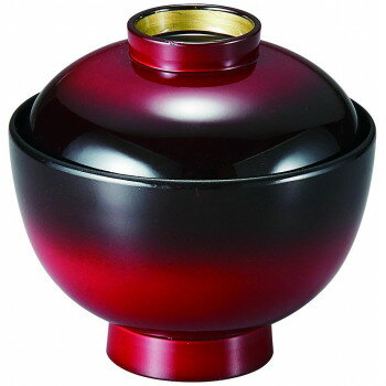 福井クラフト 祥隅丸椀 朱ぼかし高台内金 37001480