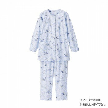 ケアファッション ワンタッチパジャマ(婦人) サックス M 8926611