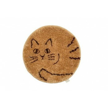 にゃふにゃふ ネコ 丸型チェアパッド BR 74105