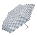 Waterfront ぺん細サンシェイド 折りたたみ傘 50cm ギンガムチェック グレー S350-1132GY2-BI
