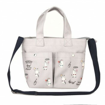 クスグルジャパン ネコまるけ 2WAYミニバッグ グレー 25-8010
