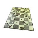 大島屋 い草ラグ キューブキャット ブラック 180x230cm