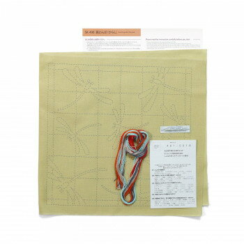 刺し子 花ふきんキット 茜とんぼ(からし) SK-490