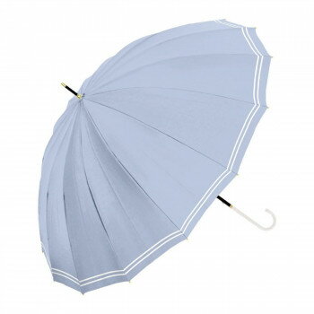 中谷 傘 16本骨ラインボーダー サックス Natural Basic 16本骨 735-035