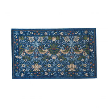 川島織物セルコン Morris Design Studio イチゴドロボウ マット 約45×75cm FH1709A B ブルー