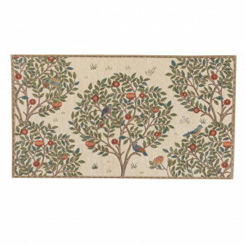 川島織物セルコン Morris Design Studio ケルムスコットツリー マット 約68×123cm FH1711A I アイボリー [ラッピング不可][代引不可][同梱不可]