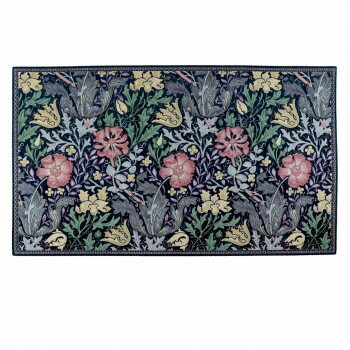 川島織物セルコン Morris Design Studio コンプトン マット 約90×154cm FH1713 DB ダークブルー [ラッ..