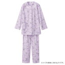 ケアファッション ワンタッチテープ+腰開きパジャマ(婦人) パープル LL 3864413