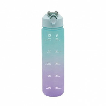 グローバル・ジャパン ストロー付きタイムマーカーボトル グリーン×パープル