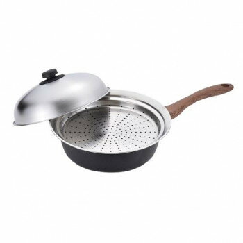 エヌトーン IH対応深型両口フライパン24cm(蒸し台付) MB-1581 1034152