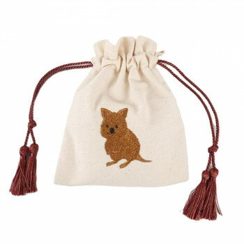 アニマル刺繍巾着ポーチ2 04/クアッカワラビー F238110-04