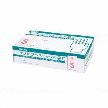 サラヤ プラスチック手袋E(粉なし)100枚入 箱 S 53514 975178