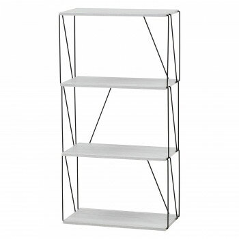 不二貿易 C/D:67327 EZBOワイヤーラック4段 60幅 ホワイトオーク