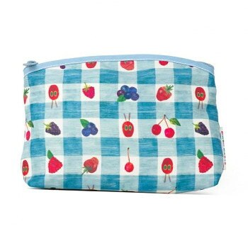 はらぺこあおむし 底ハギポーチ チェックブルー CKEC0019-3