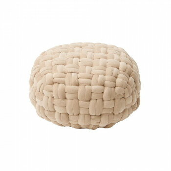 ベルベットプフ Mサイズ 約40R×20cm BE 270100901