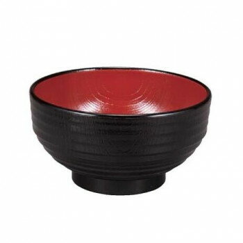 福井クラフト スタック木目丼 黒内朱 30004610