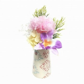 お供え用 ミニ仏花 プリザーブドフラワー 花器付き 想花(そうか) ピンク C34820KN