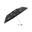 三国 裏黒コーティング晴雨兼用折りたたみ傘 おでかけと猫 黒 S2517602