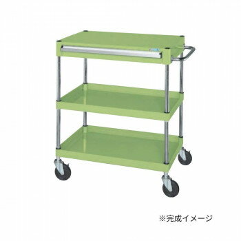 サカエ CSパールワゴン中量タイプ 引出し付 グリーン CSP-7582A [ラッピング不可][代引不可][同梱不可]