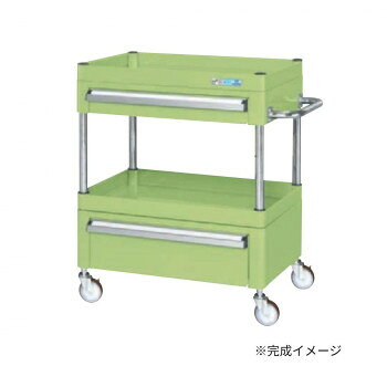 &nbsp;サカエ CSパールワゴン中量タイプ 引出し付 グリーン CSP-6072AC2NUボルトレスで組立簡単【サカエ CSパールワゴン中量タイプ 引出し付 グリーン CSP-6072AC2NU】 fk094igrjs 棚板を逆さにするだけで、皿型・フラット型と組み替えることができます。油に強く床面に跡がつきにくいナイロンウレタン車を採用。収納に便利な引出し付です。※配達希望日の明記は可能ですが、確約ではございません。※この商品は6個口での出荷になります。(目安個装サイズ:110×665×45mm:2.6kg/200×250×80mm:2kg/420×640×105mm:7.95kg/105×360×50mm:0.5kg/455×645×110mm:9.25kg/455×645×185mm:12.45kg)※お届けは車上渡しとなります。※搬入場所の状況等によって搬入制限や追加料金が生じる場合があります。※法人への配送の場合は、必ず法人名をご記載ください。サイズ個装サイズ：11×67×5cm重量個装重量：2600g仕様外寸:W600×D400×H740mm均等耐荷重:120kg本体色:グリーン質量:31kgキャスター:100φナイロンウレタン車段数:2支柱:クロムメッキ25.4φ、棚板調整ピッチ50mm引出し:浅引出し(有効内寸法W478×D318×H64mm)1段、深引出し(有効内寸法W478×D318×H143mm)1段改正RoHS10物質対応組立式生産国日本 製品詳細 商品名：サカエ CSパールワゴン中量タイプ 引出し付 グリーン CSP-6072AC2NUカラー・サイズ名称：2229781JANコード：4549347245478 広告文責 (有)イースクエアTEL:0120-532-772 ※お客さま都合による、ご注文後の[キャンセル][変更][返品][交換]はお受けできませんのでご注意下さいませ。※当店では、すべての商品で在庫を持っておりません。記載の納期を必ずご確認ください。※ご注文いただいた場合でもメーカーの[在庫切れ][欠品][廃盤]などの理由で、[記載の納期より発送が遅れる][発送できない]場合がございます。その際は、当店よりご連絡させていただきます。あらかじめご了承ください。※こちらの商品は【他商品との同梱】ができません。※こちらの商品は【ギフトサービス】をお受けすることができません。 こちらの商品は【お取り寄せ(14営業日以内に発送予定)】となります。
