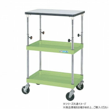 サカエ CSパールワゴン 高さ調整タイプ 天板付 グリーン TCSP-6082TPSE [ラッピング不可][代引不可][同梱不可]