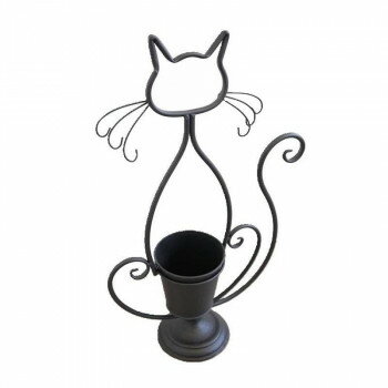 Pot Covers - 鉢カバー プランター フラワーベース ネコ 黒 ガーデニング 2003IFH003 [ラッピング不可][代引不可][同梱不可]