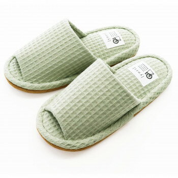 オクムラ 洗えるスリッパ yoriヨリ ワッフル外縫い GN(ピスタチオ) Lサイズ AAAA1006GN