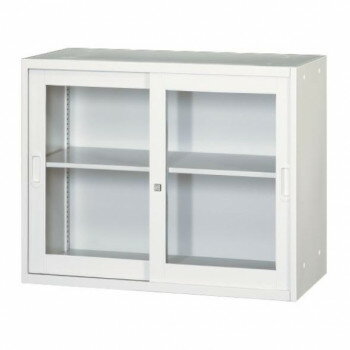 壁面収納家具/D:400・ホワイトタイプ 引違枠付ガラス戸上置専用/ラッチ仕様 H720 棚板1枚付 ALPSホワイト色 COM-UAJR4-W7 [ラッピング不可][代引不可][同梱不可]