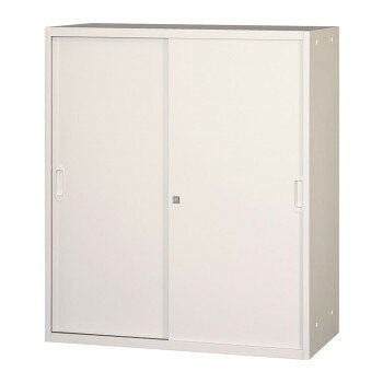 壁面収納家具/D:400・ホワイトタイプ 引違スチール戸/ラッチ仕様 H1050 棚板2枚付 ALPSホワイト色 COM-UASR4-W11 [ラッピング不可][代引不可][同梱不可]