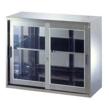 壁面収納家具 ステンレス収納庫 引違枠付ガラス戸 H720/D400 棚板1枚付 COM-STJ4-7 [ラッピング不可][代引不可][同梱不可]