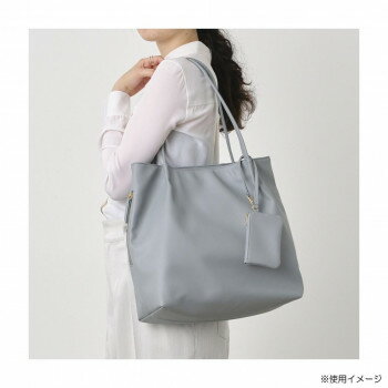 DOT＆STRIPE ポーチ付きトート 096 ブルーグレー AJ-23463 [ラッピング不可][代引不可][同梱不可](4.0)