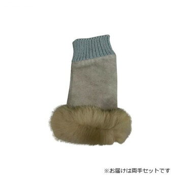 婦人用手袋 豚革ラビットファー手袋 22cm シロ(2) 001305121