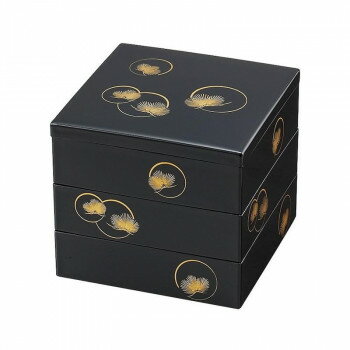 まえじゅう漆器 6.5 三段重 光輪松 7R-603