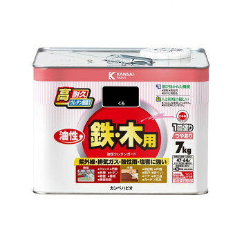 カンペハピオ ペンキ 塗料 油性ウレタンガード くろ 7K