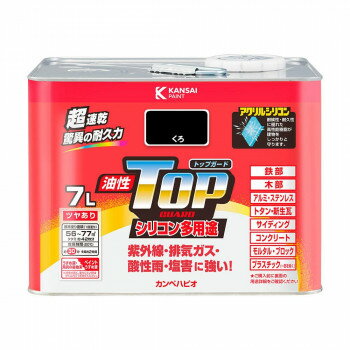 カンペハピオ ペンキ 塗料 油性トップガード くろ 7L