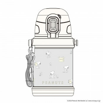 オーエスケー S/N No.4 スヌーピー ストロー付ステンレスボトル 450ml SBR-450S
