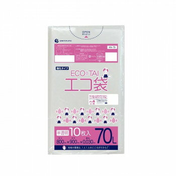 ECO TAI エコ袋 70L KN-79 半透明 10枚×50冊 [ラッピング不可][代引不可][同梱不可](3.0)