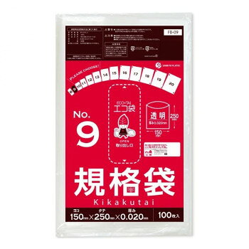 ECO TAI エコ袋 No.9 規格袋 FB-09 透明 100枚×120冊 [ラッピング不可][代引不可][同梱不可]