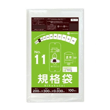 ECO TAI エコ袋 No.11 規格袋 FC-11 透明 100枚×60冊 [ラッピング不可][代引不可][...