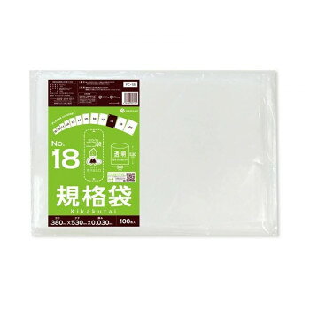 &nbsp;ECO TAI エコ袋 No.18 規格袋 FC-18 透明 100枚×20冊食品対応で保存袋としても使用可能【ECO TAI エコ袋 No.18 規格袋 FC-18 透明 100枚×20冊】 fk094igrjs 食品対応の袋なので、保存袋としても使用できます。仕分けや梱包にも役立ちます。※お届けが法人の場合は、お届け先の住所に法人名(屋号)の記載をお願いいたします。※北海道・沖縄・離島へのお届けは別途送料が発生いたします。サイズW380×H530×厚み0.030mm個装サイズ：26×40×30cm重量個装重量：20100g素材・材質LDPE仕様カラー:透明セット内容100枚×20冊生産国ベトナム 広告文責 (有)イースクエアTEL:0120-532-772 ※お客さま都合による、ご注文後の[キャンセル][変更][返品][交換]はお受けできませんのでご注意下さいませ。※当店では、すべての商品で在庫を持っておりません。記載の納期を必ずご確認ください。※ご注文いただいた場合でもメーカーの[在庫切れ][欠品][廃盤]などの理由で、[記載の納期より発送が遅れる][発送できない]場合がございます。その際は、当店よりご連絡させていただきます。あらかじめご了承ください。※こちらの商品は【他商品との同梱】ができません。※こちらの商品は【ギフトサービス】をお受けすることができません。 こちらの商品は【お取り寄せ(7〜10営業日以内に発送予定)】となります。