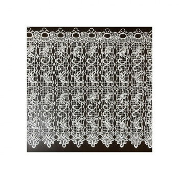 ゾエ カフェカーテン バラ柄総レース 45×125cm 白 544-62 [ラッピング不可][代引不可][同梱不可]