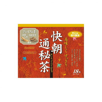 　ギフト対応について　楽天国際配送対象店舗 （海外配送）　Rakuten International Shipping【メール便(定形外郵便)の配送について】※こちらの商品は、[メール便(定形外郵便)]での発送となります。※他商品との同梱された場合は、[宅配便]での発送となり通常の送料が掛かります。※[他商品との同梱][代金引換][配達日時指定]でのご注文をお受けできません。※原則ポスト投函となります。通常の[宅配便]と違い配達までのお時間が掛かる場合があります。&nbsp;快朝通秘茶 小型 5g×18包朝のスッキリを目的とした健康茶【快朝通秘茶 小型 5g×18包】 栄養成分【栄養成分(抽出液200cc)】エネルギー:0kcal、たんぱく質:0.2g、脂質:0.0g、炭水化物:0.g、食塩相当量:0.0g、原材料名称：エビスグサの種子混合茶エビスグサの種子、カッシーア・アラタ、玄米、みかんの果皮、ごぼう、ウコン、高麗人参、霊芝保存方法高温・多湿・直射日光を避けて保存してください。製造（販売）者情報販売者情報:昭和製薬株式会社fk094igrjs 原料、ブレンドにこだわった本物志向の健康茶。遠赤外線で美味しく焙煎。アイスでも美味しくお飲み頂けます。【お召し上がり方】ティーバッグ1包をカップに入れ、熱湯200ccを注いでください。3〜5分待っていただきますと、おいしい快朝通秘茶の出来上がりです。その後、冷蔵庫で冷やしてもおいしくお召し上がりいただけます。初めての方は半分の量から始めていただき、1日1包を目安にお召し上がりください。※出来上がったお茶はできるだけ早めにお召し上がりください内容量5g×18包サイズ個装サイズ：9×11×7cm重量個装重量：100g仕様1日の摂取目安量:1日1包※妊産婦、お子様は召し上がらないでください。賞味期間：製造日より1,080日生産国日本 製品詳細 商品名：快朝通秘茶 小型 5g×18包カラー・サイズ名称：2296853JANコード：4987351200913 広告文責 (有)イースクエアTEL:0120-532-772 ※お客さま都合による、ご注文後の[キャンセル][変更][返品][交換]はお受けできませんのでご注意下さいませ。※当店では、すべての商品で在庫を持っておりません。記載の納期を必ずご確認ください。※ご注文いただいた場合でもメーカーの[在庫切れ][欠品][廃盤]などの理由で、[記載の納期より発送が遅れる][発送できない]場合がございます。その際は、当店よりご連絡させていただきます。あらかじめご了承ください。【メール便(定形外郵便)の配送について】※こちらの商品は、[メール便(定形外郵便)]での発送となります。※他商品との同梱された場合は、[宅配便]での発送となり通常の送料が掛かります。※[他商品との同梱][代金引換][配達日時指定]でのご注文をお受けできません。※原則ポスト投函となります。通常の[宅配便]と違い配達までのお時間が掛かる場合があります。 こちらの商品は【お取り寄せ(14営業日以内に発送予定)】となります。