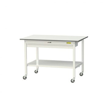 Rakuten - 山金工業(YamaTec) SUPC-1275WTT-WW ワークテーブル 150シリーズ 移動(H825mm)(全面棚板・ワイド引出し付き) [ラッピング不可][代引不可][同梱不可]