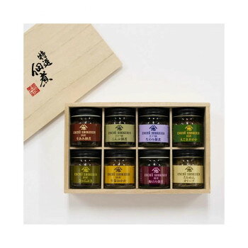 &nbsp;遠忠食品 （桐箱）特選佃煮八種詰め合わせ 小瓶サイズ接待の手土産にも最適【遠忠食品 （桐箱）特選佃煮八種詰め合わせ 小瓶サイズ】 原材料名称：佃煮/惣菜江戸前生のり佃煮:のり(国産)、本醸造醤油(大豆・小麦を含む)、水飴、砂糖、発酵調味料、かつおだし、寒天/江戸前こんぶ佃煮:昆布(神奈川県産)、本醸造醤油(大豆・小麦を含む)、水飴、砂糖、発酵調味料、かつおだし/国産えごまおかか:えごま(国産)、かつお削り節、本醸造醤油(大豆・小麦を含む)、砂糖、水飴、昆布、しらす、発酵調味料、食塩/国産生姜おかか:生姜(国産)、砂糖、本醸造醤油(大豆・小麦を含む)、水飴、発酵調味料、かつお削り節、食塩、りんご酢/国産生あみ佃煮:あみ(国産)、本醸造醤油(大豆・小麦を含む)、砂糖、水飴/ちりめんオリーブ:ちりめん(いわし(国産))、オリーブオイル、りんご酢、松の実、バジル/国産梅のり佃煮:のり(国産)、ねり梅(梅肉・梅酢・赤しそ)、本醸造醤油(大豆・小麦を含む)、砂糖、発酵調味料、かつお削り節、寒天/国産きゃらぶき:山ふき(国産)、 本醸造醤油(大豆・ 小麦を含む )、水飴 、砂糖 、発酵調味料 、かつおだし保存方法常温保存製造（販売）者情報遠忠食品株式会社東京都中央区日本橋蛎殻町1-30-10fk094igrjs 特選佃煮八種詰め合わせの小瓶サイズです。こだわりの味を堪能してください。化学調味料、保存料、着色料等不使用。内容量江戸前生のり佃煮(35g)、江戸前こんぶ佃煮(30g)、国産えごまおかか(20g)、国産生姜おかか(30g)、国産生あみ佃煮(30g)、ちりめんオリーブ(20g)、国産梅のり佃煮(35g)、国産きゃらぶき(30g)サイズ縦130mm × 横210mm × 高さ55mm個装サイズ：13×22×5cm重量約990g個装重量：1000g仕様賞味期間：製造日より365日生産国日本 広告文責 (有)イースクエアTEL:0120-532-772 ※お客さま都合による、ご注文後の[キャンセル][変更][返品][交換]はお受けできませんのでご注意下さいませ。※当店では、すべての商品で在庫を持っておりません。記載の納期を必ずご確認ください。※ご注文いただいた場合でもメーカーの[在庫切れ][欠品][廃盤]などの理由で、[記載の納期より発送が遅れる][発送できない]場合がございます。その際は、当店よりご連絡させていただきます。あらかじめご了承ください。※こちらの商品は【他商品との同梱】ができません。※こちらの商品は【ギフトサービス】をお受けすることができません。 こちらの商品は【お取り寄せ(14営業日以内に発送予定)】となります。