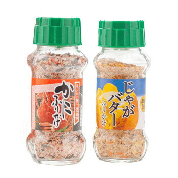 &nbsp;みなり かにふりかけ 85g・じゃがバターふりかけ 65g 各15個セット風味ゆたかなふりかけ【みなり かにふりかけ 85g・じゃがバターふりかけ 65g 各15個セット】 栄養成分栄養成分表(100g当たり)【かにふりかけ】熱量:403kcal、たんぱく質:13.8g、脂質:12.1g、炭水化物:59.8g、食塩相当量:8.6g、カルシウム:510mg【じゃがバターふりかけ】熱量:406kcal、たんぱく質:10.3g、脂質:10.5g、炭水化物:67.5g、食塩相当量:7.1g原材料名称：ふりかけ【かにふりかけ】ポテトフレーク(アメリカ製造、バングラデシュ製造)、ごま、カニ風味顆粒(麦芽糖、でん粉、デキストリン、食塩、カニエキス、その他)、ぶどう糖、海老風味顆粒(コーンスターチ、乳糖、砂糖、その他)、乾燥かに風味かまぼこ(スケトウダラすり身、卵白、馬鈴薯澱粉、植物油脂、食塩、魚介エキス)、鮭風味顆粒、食塩、のり、でん粉、醤油、砂糖、デキストリン、ほうれん草粉末、トマトパウダー/調味料(アミノ酸等)、着色料(ラック、紅麹、カロチノイド、カラメル)、ソルビトール、卵殻Ca、加工でん粉、pH調整剤、香料、酸化防止剤(V.E)、甘味料(ステビア、カンゾウ)、(一部に卵・乳成分・小麦・えび・かに・さけ・大豆・豚肉・ゼラチン・ごまを含む)【じゃがバターふりかけ】ポテトフレーク(じゃがいも(北海道産))、ごま、ぶどう糖、カボチャフレーク(小麦粉、カボチャペースト、乾燥ポテト、砂糖、馬鈴薯澱粉、その他)、食塩、ニンジンフレーク(小麦粉、乾燥ポテト、馬鈴薯澱粉、砂糖、その他)、バターパウダー、醤油、でん粉、砂糖、発酵調味料、魚醤、デキストリン、野菜エキス、酵母エキス/調味料(アミノ酸等)、着色料(カラメル、カロチノイド)、貝Ca、加工でん粉、香料、酸化防止剤(V.E)、甘味料(ステビア、カンゾウ)、(一部に乳成分・小麦・大豆・豚肉・ごまを含む)アレルギー表示卵、乳、小麦、えび、かに、ごま、さけ、大豆、豚肉、ゼラチン（原材料の一部に含んでいます）保存方法直射日光などの高温や多湿を避けて、保存してください。製造（販売）者情報製造者:株式会社みなり広島県東広島市河内町下河内636fk094igrjs あたたかいご飯におむすび、お弁当にふりかけて、お召し上がりください。【かにふりかけ】赤色を基調とした色合いで、蟹のイメージ及び風味をいかし、ごま・のり風味を高め、卵殻Caを添加したふりかけです。【じゃがバターふりかけ】北海道名物のじゃがバターをふりかけにしました。北海道産のじゃがいもを使用し、バターの風味がきいた商品になっています。内容量かにふりかけ(85g)・じゃがバターふりかけ(65g)×各15個サイズ個装サイズ：34.8×17.2×43.5cm重量個装重量：12000g仕様賞味期間：製造日より360日生産国日本 広告文責 (有)イースクエアTEL:0120-532-772 ※お客さま都合による、ご注文後の[キャンセル][変更][返品][交換]はお受けできませんのでご注意下さいませ。※当店では、すべての商品で在庫を持っておりません。記載の納期を必ずご確認ください。※ご注文いただいた場合でもメーカーの[在庫切れ][欠品][廃盤]などの理由で、[記載の納期より発送が遅れる][発送できない]場合がございます。その際は、当店よりご連絡させていただきます。あらかじめご了承ください。※こちらの商品は【他商品との同梱】ができません。※こちらの商品は【ギフトサービス】をお受けすることができません。 こちらの商品は【お取り寄せ(14営業日以内に発送予定)】となります。