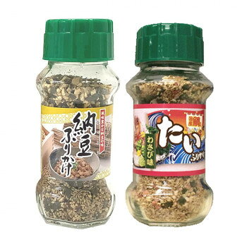 &nbsp;みなり 納豆ふりかけ 85g・たいふりかけ 85g 各15個セット風味ゆたかなふりかけ【みなり 納豆ふりかけ 85g・たいふりかけ 85g 各15個セット】 栄養成分栄養成分表(100g当たり)【納豆ふりかけ】熱量:427kcal、たんぱく質:23g、脂質:19g、炭水化物:40g、食塩相当量:10.6g【たいふりかけ】熱量:333kcal、たんぱく質:11.8g、脂質:6.4g、炭水化物:57.1g、食塩相当量:10.8g原材料名称：ふりかけ【納豆ふりかけ】炒りごま(国内製造)、納豆、でん粉、食塩、砂糖、ぶどう糖、鰹節粉末、発酵調味料、鰹削り節、のり、あおさ、蛋白加水分解物、デキストリン、ナンプラー、粉末醤油、かつおエキス粉末、醤油、鰹節エキス、酵母エキス、野菜エキス、魚介エキス/加工でん粉、酸化防止剤(V.E)、(一部に小麦・大豆・豚肉・ゼラチン・ごまを含む)【たいふりかけ】ポテトフレーク(アメリカ製造、バングラデシュ製造)、ぶどう糖、でん粉、ごま、食塩、砂糖、醤油、わさび顆粒、真鯛(国産)、鰹節粉末、のり、デキストリン、発酵調味料、粉末醤油、魚醤、トマトパウダー、香辛料、野菜エキスパウダー、野菜エキス、酵母エキス/加工でん粉、調味料(アミノ酸等)、着色料(カラメル、カロチノイド、ラック、クチナシ、紅花黄)、トレハロース、貝Ca、香料、味料(カンゾウ、ステビア、アセスルファムK)、酸化防止剤(V.E)、(一部に乳成分・小麦・大豆・豚肉・ごまを含む)アレルギー表示乳、小麦、ごま、大豆、鶏肉、豚肉、ゼラチン（原材料の一部に含んでいます）保存方法直射日光などの高温や多湿を避けて、保存してください。製造（販売）者情報製造者:株式会社みなり広島県東広島市河内町下河内636fk094igrjs あたたかいご飯におむすび、お弁当にふりかけて、お召し上がりください。【納豆ふりかけ】納豆の粘り・風味をいかしたふりかけです。FD納豆を使用し、鰹・胡麻・海苔で風味を高めています。【たいふりかけ】国産の鯛を使用したわさび味のふりかけです。内容量納豆ふりかけ(85g)・たいふりかけ(85g)×各15個サイズ個装サイズ：34.8×17.2×43.5cm重量個装重量：12000g仕様賞味期間：製造日より360日生産国日本 広告文責 (有)イースクエアTEL:0120-532-772 ※お客さま都合による、ご注文後の[キャンセル][変更][返品][交換]はお受けできませんのでご注意下さいませ。※当店では、すべての商品で在庫を持っておりません。記載の納期を必ずご確認ください。※ご注文いただいた場合でもメーカーの[在庫切れ][欠品][廃盤]などの理由で、[記載の納期より発送が遅れる][発送できない]場合がございます。その際は、当店よりご連絡させていただきます。あらかじめご了承ください。※こちらの商品は【他商品との同梱】ができません。※こちらの商品は【ギフトサービス】をお受けすることができません。 こちらの商品は【お取り寄せ(14営業日以内に発送予定)】となります。
