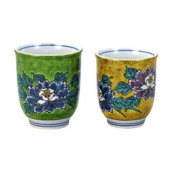 日本製 伝統工芸 九谷焼 組湯呑 吉田屋牡丹 N142-09 [ラッピング不可][代引不可][同梱不可]