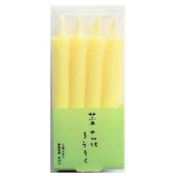 &nbsp;菜の花ろうそく 1号 16本入環境にも身体にもやさしい【菜の花ろうそく 1号 16本入】 fk094igrjs 菜種ロウから生まれた菜の花ろうそくです。消火後のにおいも抑えています。環境にも身体にもやさしいろうそくです。サイズろうそく:φ10×H80mm個装サイズ：95×32×32cm重量個装重量：100g仕様燃焼時間(目安):約30分セット内容16本入生産国日本 広告文責 (有)イースクエアTEL:0120-532-772 ※お客さま都合による、ご注文後の[キャンセル][変更][返品][交換]はお受けできませんのでご注意下さいませ。※当店では、すべての商品で在庫を持っておりません。記載の納期を必ずご確認ください。※ご注文いただいた場合でもメーカーの[在庫切れ][欠品][廃盤]などの理由で、[記載の納期より発送が遅れる][発送できない]場合がございます。その際は、当店よりご連絡させていただきます。あらかじめご了承ください。※こちらの商品は【他商品との同梱】ができません。※こちらの商品は【ギフトサービス】をお受けすることができません。 こちらの商品は【お取り寄せ(14営業日以内に発送予定)】となります。